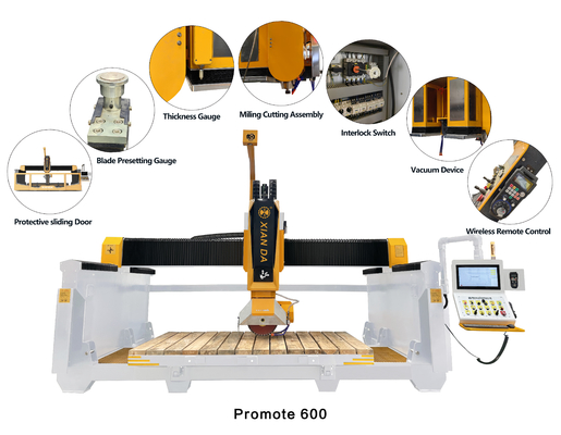Maszyna do cięcia kamienia 5-osiowego mostka CNC Granit & Marble Profiling Saw