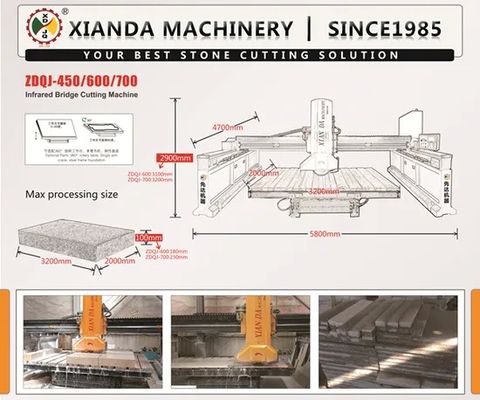 Zdqj-450/600/800 Most do cięcia kamienia, przecinarka mostowa, przecinarka mostowa na podczerwień