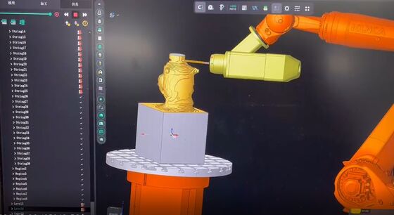 6-osiowa robotyczna maszyna do cięcia kamienia CNC ze sterowaniem interpolowanym i wrzecionem BT40 do wielkoskalowego rzeźbienia do 3100 mm