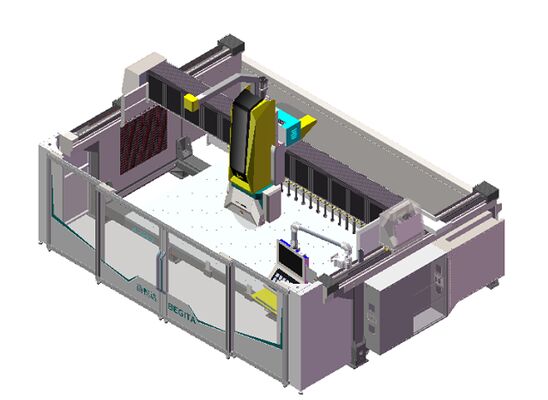 5-osiowy router CNC z 20 kW BT40 Węzeł Prawdziwe 5-osiowe sterowanie równoczesne i hybrydowy projekt stołu do precyzyjnego cięcia kamienia