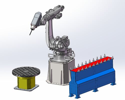 6-osiowa maszyna do cięcia kamienia CNC robot z interpolacją sterowania i wrot BT40 do rzeźby na dużą skalę 3100 mm