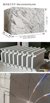 Pionowa ceramiczna piła drutowa diamentowa z maksymalnym rozmiarem obróbki 2000mm*2500mm*1200mm, głównym silnikiem o mocy 7,5 kW i prędkością drutu 20-40m/s